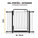 Ver imagem 3 de Grade de Seguraça e Proteção Pet para Crianças de 94 a 99cm:preto