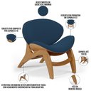 Ver imagem 7 de Kit 4 Poltronas Decorativa Orgânica Sala Living Kadosh L02 Suede Azul Marinho