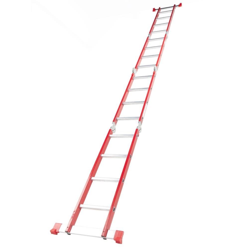 Escada Articulada Multifuncional 16 Degraus 4x4 Vermelho Escarlate - 5