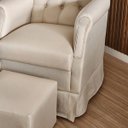 Ver imagem 5 de Poltrona de Amamentação com Balanço e Puff Livi em Linho Bege- Larbelle