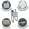 Mesa de Cabeceira Off White 30cm Eco Industrial 2 Gavetas Quarto Base Metal Dourado Puxador Gold - 4