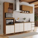 Ver imagem 1 de Cozinha Completa Venaly 11 Portas 2 Gavetas com Vidro Reflecta Cinamomo/Off White - Henn