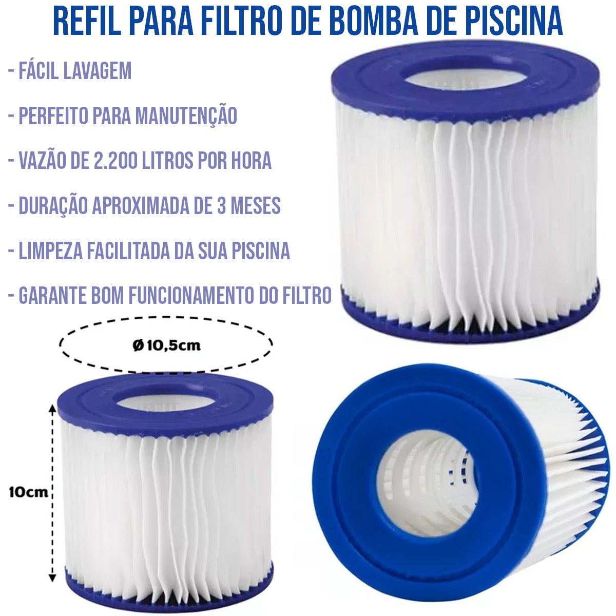 Refil para Filtro Bomba de Piscina Bivolt Vazao 2200l/h Mor - 3