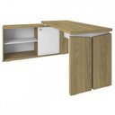 Ver imagem 2 de Escritório Completo Home Office 1 Porta 2 Gavetas Olmo/Branco - Artany Móveis