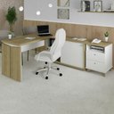 Ver imagem 1 de Escritório Completo Home Office 1 Porta 2 Gavetas Olmo/Branco - Artany Móveis
