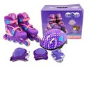 Ver imagem 1 de Patins Infantil Roxo com Kit de Proteção Tamanho 34 Ao 37