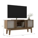 Ver imagem 2 de Rack Ripado 2 Portas 1500mm Naturalle /petra - Decibal