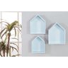Trio de Nichos Prateleiras Casinha Mdf Azul Bebe - 1