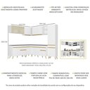 Ver imagem 6 de Armário de Cozinha Completa de Canto Veneza Multimóveis V2065 Branco/Dourado
