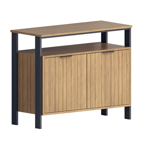 Armário para Escritório Industrial 89cm 2 Portas Montana/Preto 3010