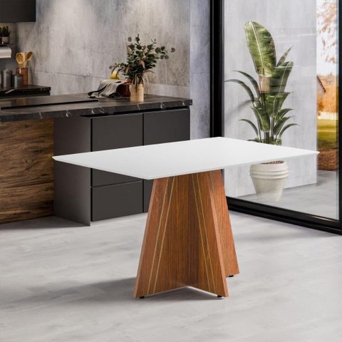 Mesa de Jantar 4 Lugares Multimóveis CR50246 Cinamomo-Off White