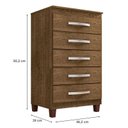 Ver imagem 5 de Guarda Roupa Solteiro Modena 4 Portas e Cômoda Gaveteira Cannes Malbec – Incorplac