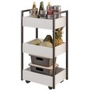Ver imagem 1 de Fruteira Carrinho Multiuso Industrial 3 Prateleiras Bess M05 Branco - Inoviza