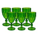 Ver imagem 1 de Jogo 6 Taças de Acrílico Verde Diamond Diamante Festa Piscina Plástico 330ml Lyor