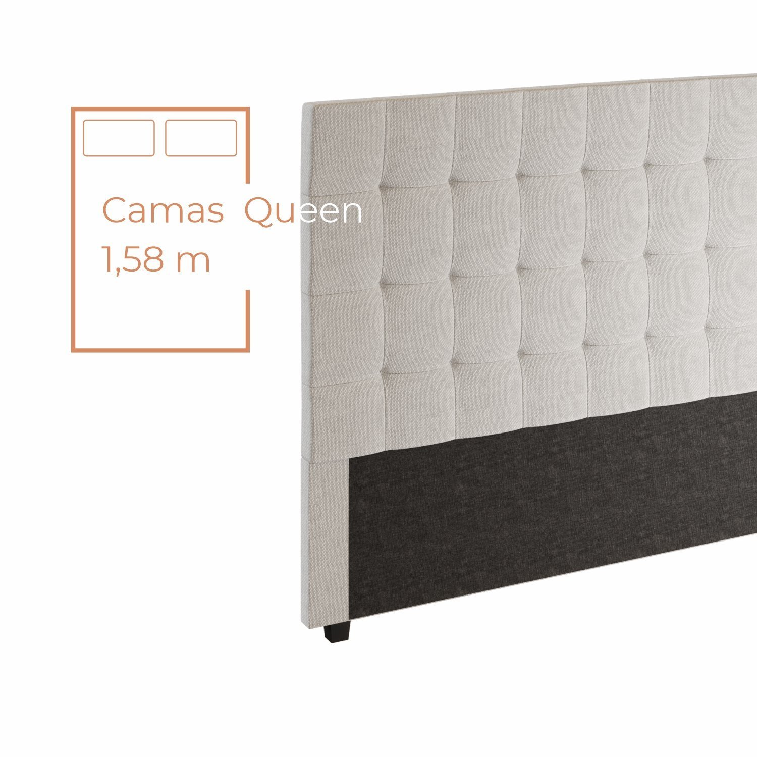 Cabeceira para Cama Box Nala Babus Queen Estofadas em Linho - 4