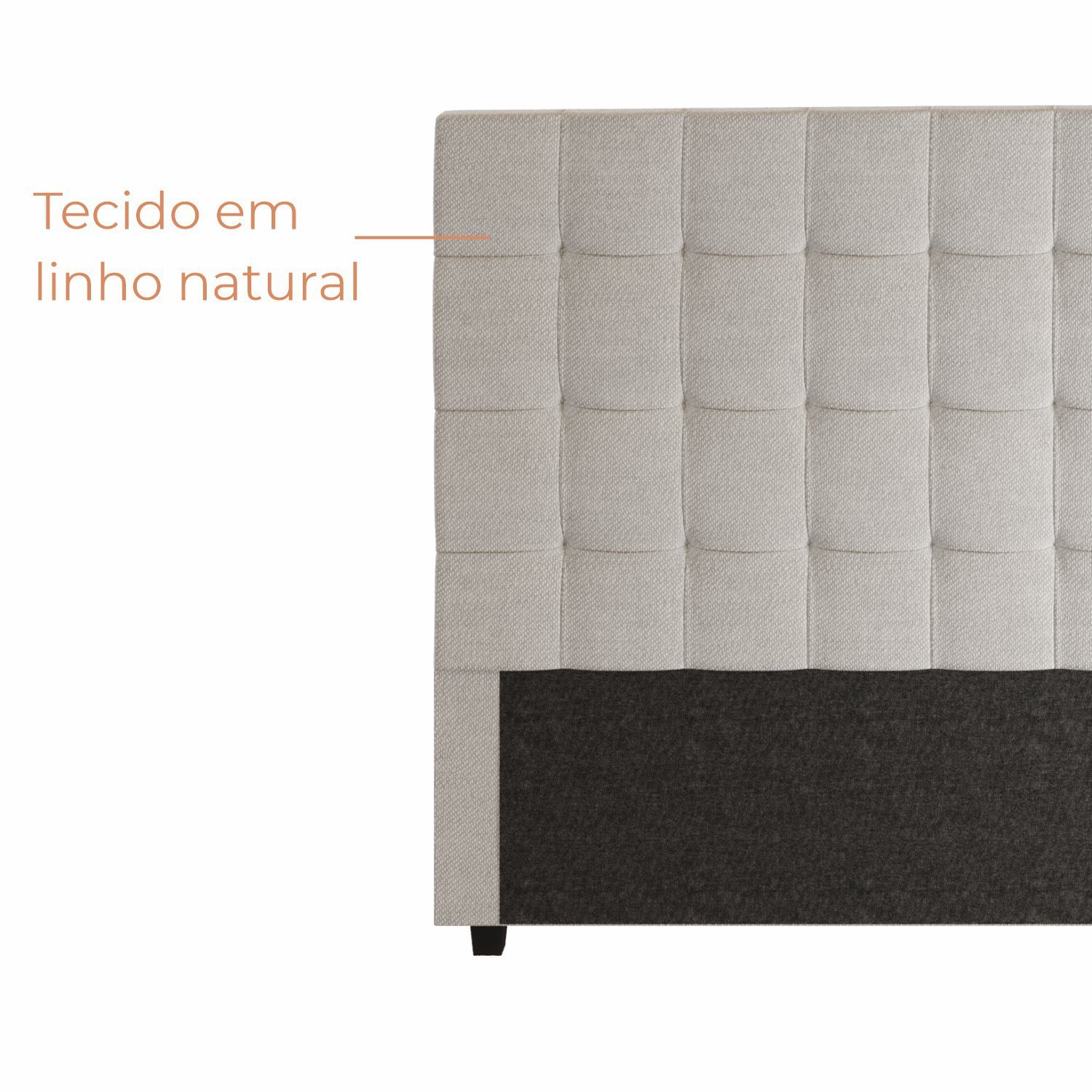 Cabeceira para Cama Box Nala Babus Queen Estofadas em Linho - 5