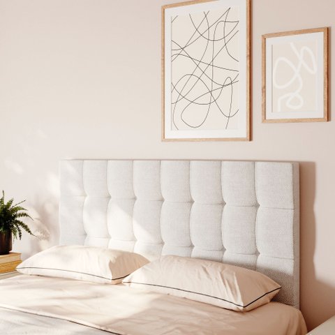 Cabeceira para Cama Box Nala Babus Queen Estofadas em Linho