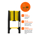 Ver imagem 2 de Escada Telescópica 13 Degraus Multifuncional 3,8mts Portátil Cor Preto