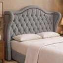 Ver imagem 1 de Cabeceira para Cama Box King 215cm Dorian Linho Nobre Cinza - Sallar Home
