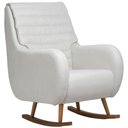 Ver imagem 1 de Poltrona de Amamentação com Balanço Base Milka Sky D02 Linho Branco C-419 - Lyam Decor
