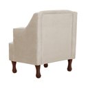 Ver imagem 4 de Poltrona Decorativa Pés Luis XV Gênises Encosto Capitonê Suede Capuccino Carolina Moveis