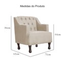 Ver imagem 6 de Poltrona Decorativa Pés Luis XV Gênises Encosto Capitonê Suede Capuccino Carolina Moveis