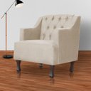 Ver imagem 2 de Poltrona Decorativa Pés Luis XV Gênises Encosto Capitonê Suede Capuccino Carolina Moveis