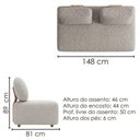 Ver imagem 3 de Sofa Modular 2 Lugares e Chaise Block Pes Madeira Boucle Tce 1018 Moll