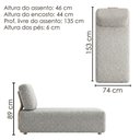 Ver imagem 4 de Sofa Modular 2 Lugares e Chaise Block Pes Madeira Boucle Tce 1018 Moll