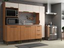 Ver imagem 1 de Cozinha Modulada Compacta Bia 4 Pecas com Paneleiro Torre Quente e Aéreo Freijó/Off White