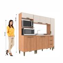 Ver imagem 4 de Cozinha Modulada Compacta Bia 4 Pecas com Paneleiro Torre Quente e Aéreo Freijó/Off White