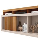 Ver imagem 4 de Rack Bancada Lagoa 136cm Mdp Portas Ripados de Correr Freijo/offwhite G11 - Gran Belo