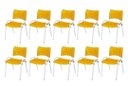 Ver imagem 2 de Cadeira Iso Base Branco Igreja, Escola, Escritório - Amarelo Kit 10 Peças