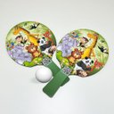 Ver imagem 1 de Kit 5 Pares de Raquete em Mdf + Bolinha Tema Safari Infantil