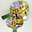 Ver imagem 2 de Kit 5 Pares de Raquete em Mdf + Bolinha Tema Safari Infantil