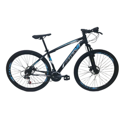 BICICLETA ARO 29 OTTUS 21V CÂMBIO SHIMANO MTB FREIO DISCO PRETO + AZUL:19 - 1