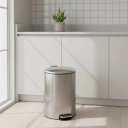 Ver imagem 3 de Lixeira Inox Slim 12L Powermaid com Pedal Redonda Prateado