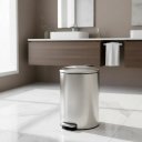 Ver imagem 4 de Lixeira Inox Slim 12L Powermaid com Pedal Redonda Prateado