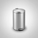 Ver imagem 1 de Lixeira Inox Slim 12L Powermaid com Pedal Redonda Prateado