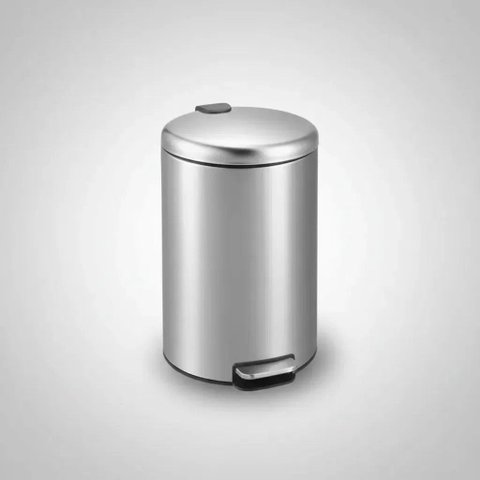 Lixeira Inox Slim 12L Powermaid com Pedal Redonda Prateado