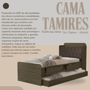 Ver imagem 5 de Cama Solteiro Tamires Castanho de Mdf com Cabeceira Estofada Duas Gavetas Bau e Auxiliar