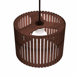Luminária Pendente Sirius Modelo Ripado -:Marrom - 4