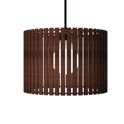 Luminária Pendente Sirius Modelo Ripado -:Marrom - 2