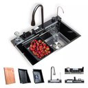 Ver imagem 1 de Cuba Pia Inteligente Gourmet Cozinha Led Premium C/torneira Monocomando Multifuncional Aço Inox