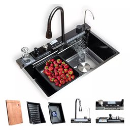 Cuba Inteligente Gourmet Cozinha Pia Premium C/torneira Lavador Copos Multifuncional Aço Inox - 1