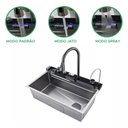 Ver imagem 3 de Cuba Pia Inteligente Gourmet Cozinha Led Premium C/torneira Monocomando Multifuncional Aço Inox