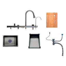 Cuba Inteligente Gourmet Cozinha Pia Premium C/torneira Lavador Copos Multifuncional Aço Inox - 5