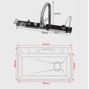 Ver mais imagens de Cuba Pia Inteligente Gourmet Cozinha Led Premium C/torneira Monocomando Multifuncional Aço Inox