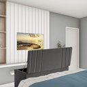Ver imagem 2 de Calçadeira Baú Recamier Estofada Cama de Solteiro 100cm Grécia Corino Cinza Escuro- Mabe Magazine