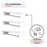 Kit 3 Cabideiros Arara Suspensa 50 Cm Organizador de Roupas Closet Lavanderia Quarto Loja em Mdf - 8